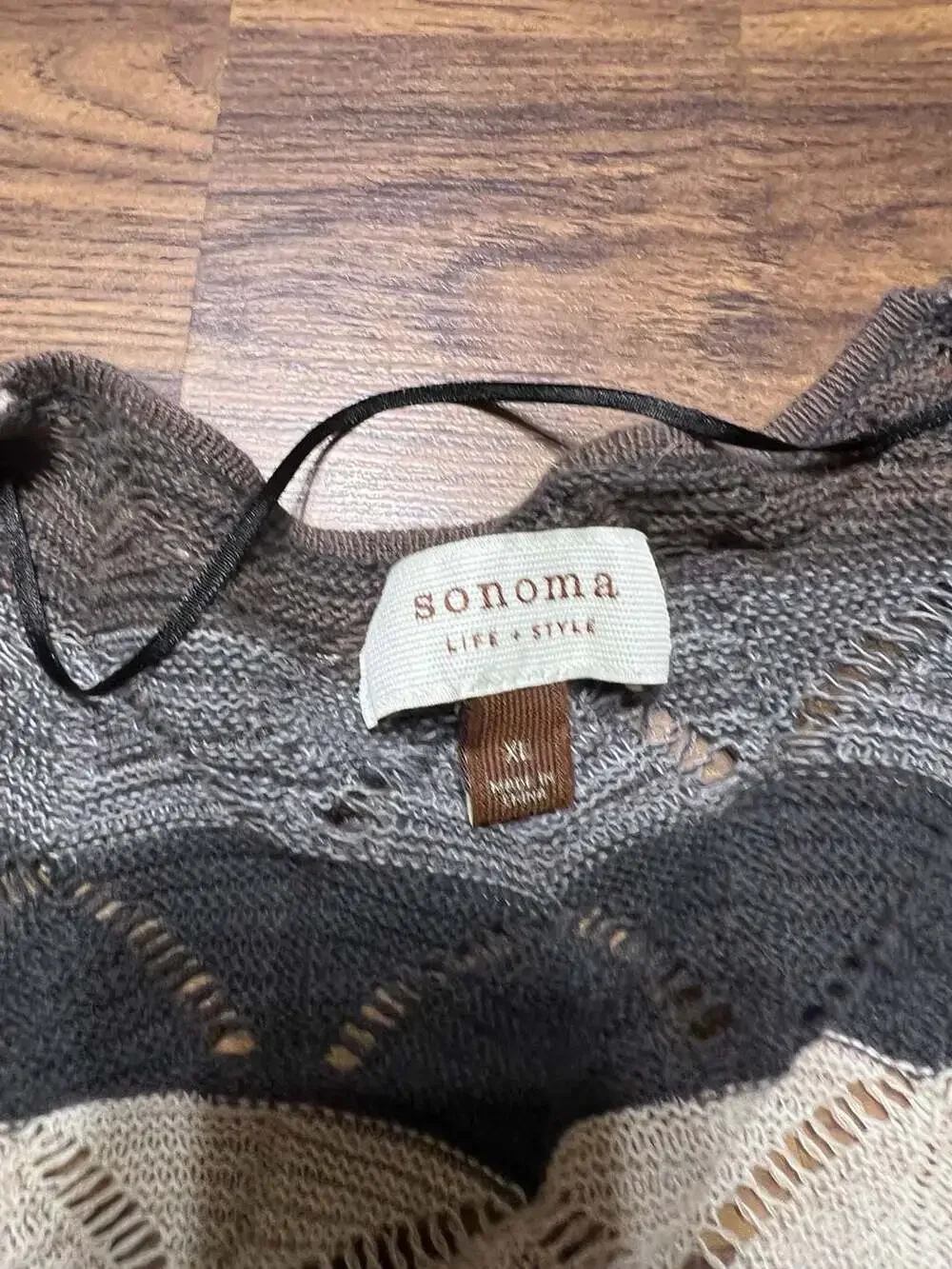 Sonoma Life + Style Open-Front Striped Knit Cardigan